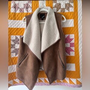 Minimalist faux fur vest